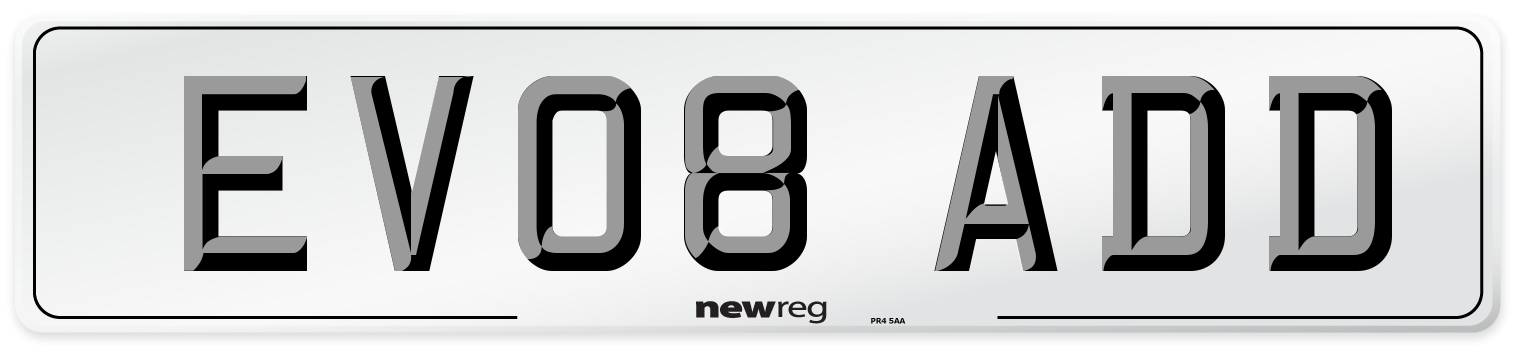EV08 ADD Number Plate from New Reg